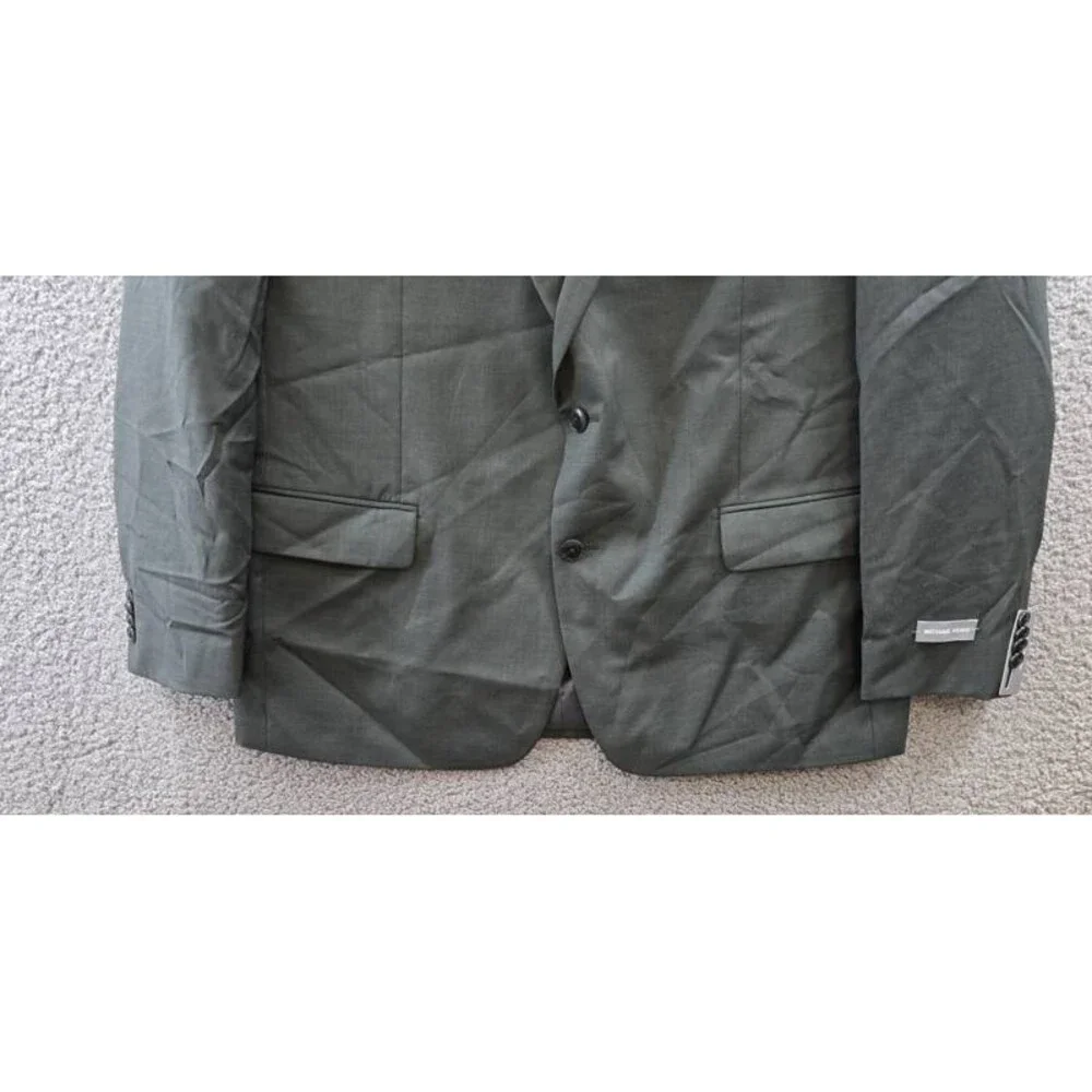 Michael Kors Classic-Fit Wool-Blend Suit Separate Jacket Men's 46R Olive L/S